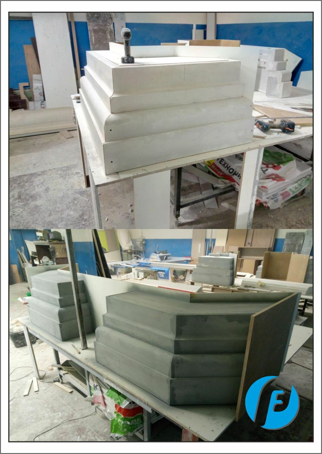 Модели угловых элементов Гипсовые мастер-модели угловых элементов фасадного декора храма.