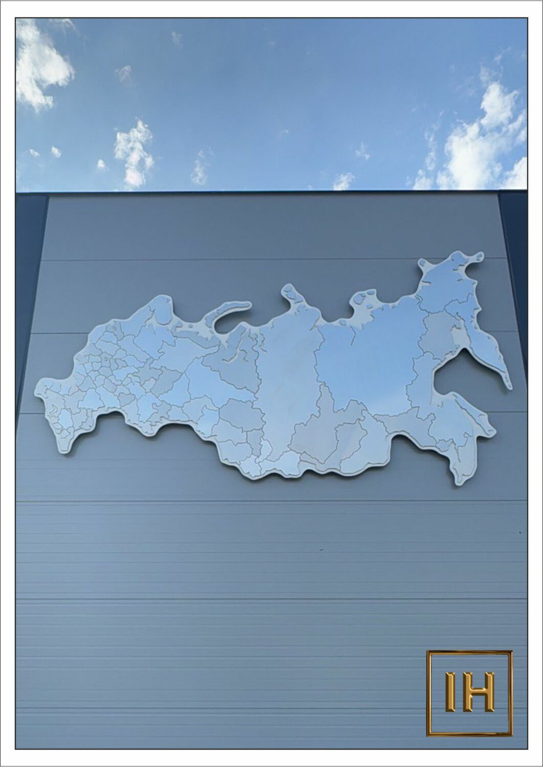 Карта России из нержавеющей стали для наружного использования